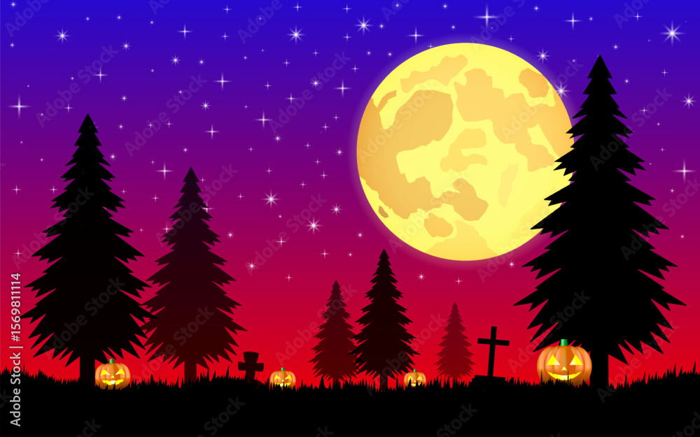 Naklejka premium Happy halloween banner background. vector illustration.