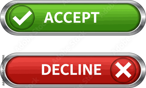 Accept decline button vector illustration for web design and user interface elements design use
