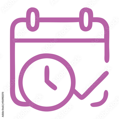 Minimalist Outline Calendar Time Management Task Schedule Appointment Icon