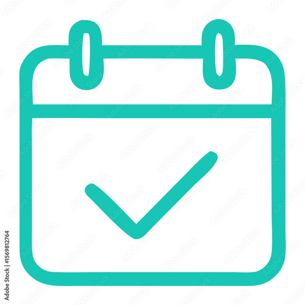 Simple Outline Calendar Checkmark Reminder Symbol Icon for Planning or Scheduling Simple Outline Calendar Checkmark Reminder Symbol Icon for Planning or Scheduling
