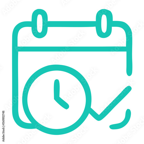 Minimalist Outline Calendar Time Management Task Schedule Appointment Icon