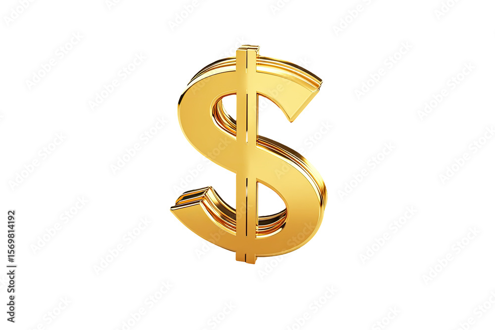 Obraz premium Golden dollar sign, 3D rendering