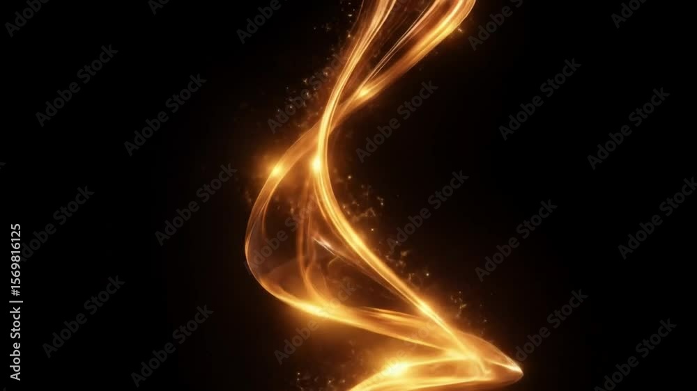 A swirling, glowing, orange light trail against a black background. A swirling, glowing, orange light trail against a black background.