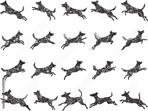 Floral Labrador Retriever Stencil SVG