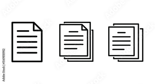 Document Icon Representing Paperwork and Information Organization Across Multiple Pages for Digital Projects