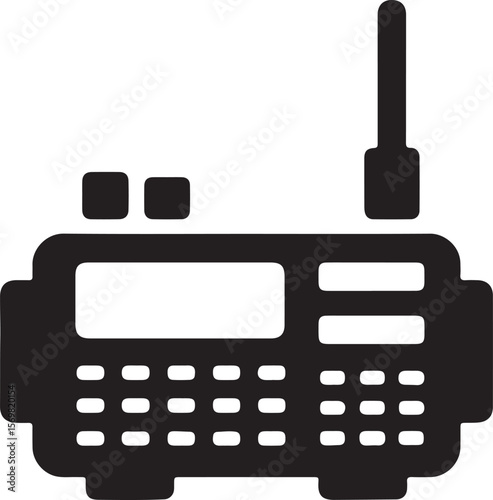 Radio Transceiver Silhouette Icon.