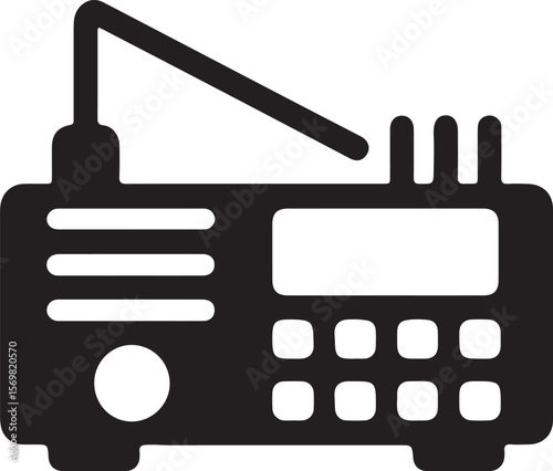 Radio Transceiver Silhouette Icon.