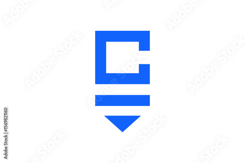 C Pencil Vector Logo Premium 