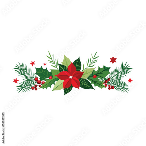 christmas wreath with holly and berries