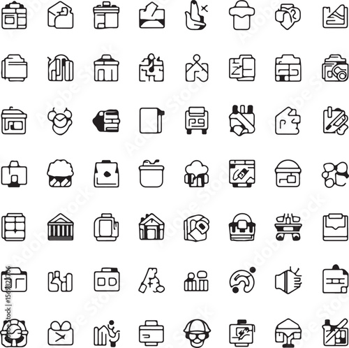 Extensive Collection of Line Icons Business, Education, and Travel