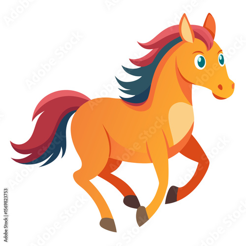 Elegant Horses Galloping Illustration - Free Running Horses Vector on Clean White Surface