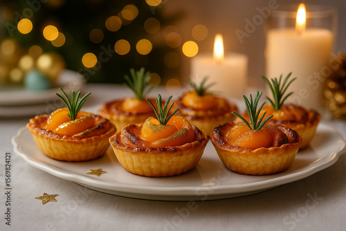 Crostatine con pesche e rosmarino