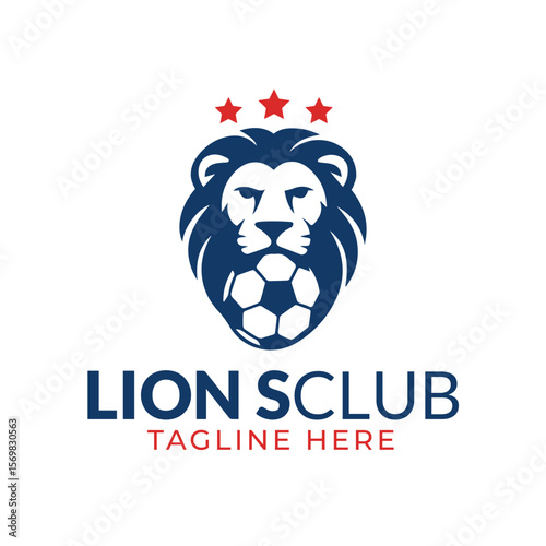 lions club football mascot logo design 