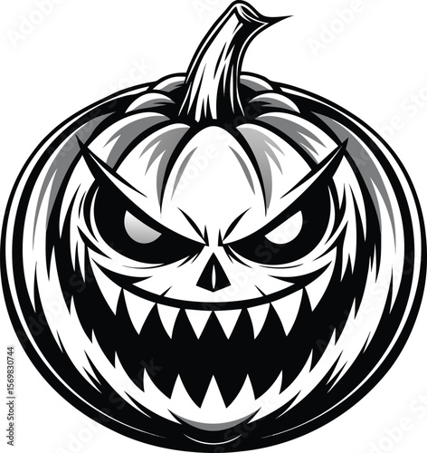 Scary pumpkin face halloween spooky