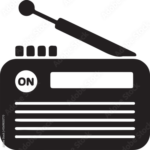 Radio Transceiver Silhouette Icon on white background.