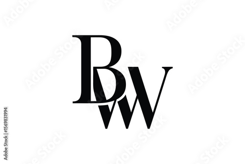 A black and white image of the letters b and w in a stylized font design
