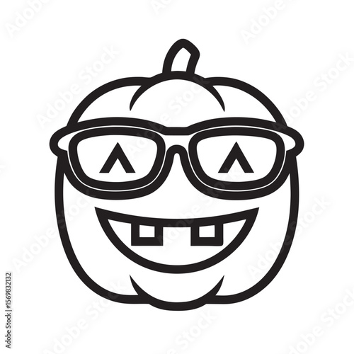 Nerdy Pumpkin With Funny Face