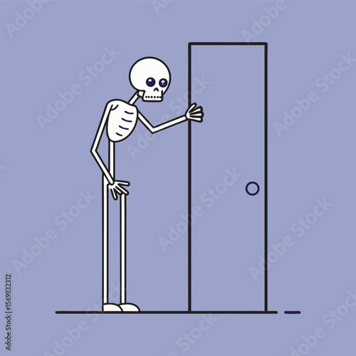 Skeleton Stuck In Haunted Doorway