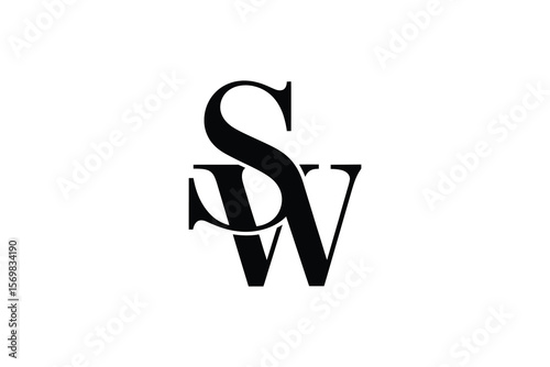 A stylized black and white logo featuring the letters s and w intertwined