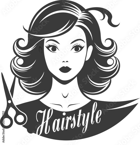Elegant woman with styled hair and scissors hairstyle