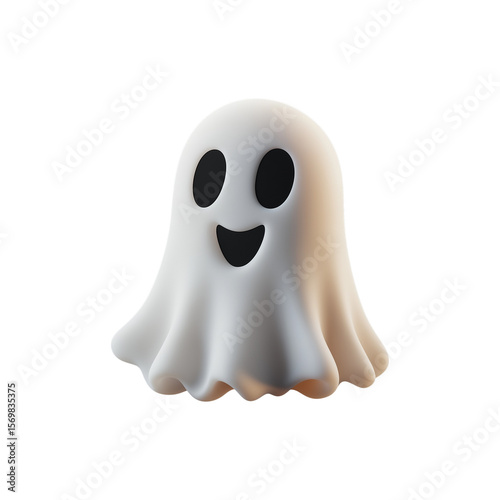 Smiling cute baby ghost 3d character