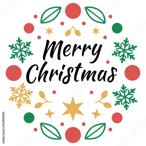 Merry Christmas typography vector illustration.