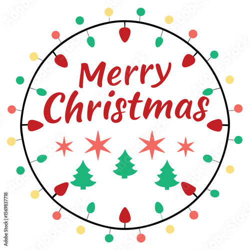  Merry Christmas typography vector illustration.