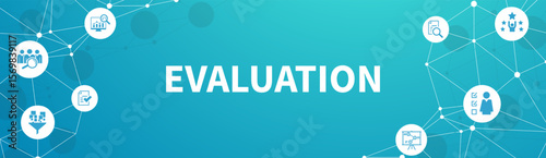 Banner evaluation concept. Assessment, Analysis, performance, improvement, results and feedback vector illustration concept.