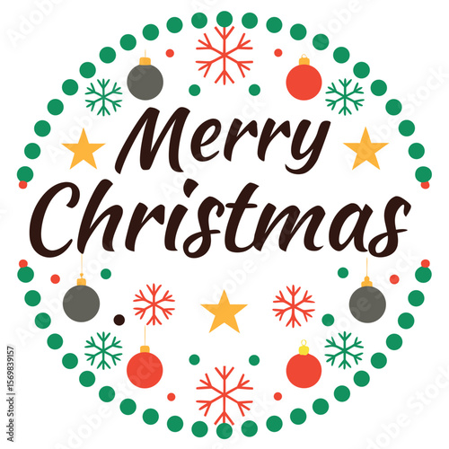  Merry Christmas typography vector illustration.
