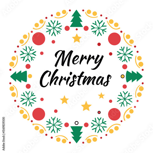  Merry Christmas typography vector illustration.