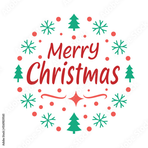  Merry Christmas typography vector illustration.