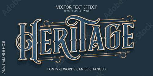 Heritage editable text effect, Victorian text style