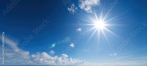 The Glorious Sun Shining Brightly Over a Clear Blue Sky