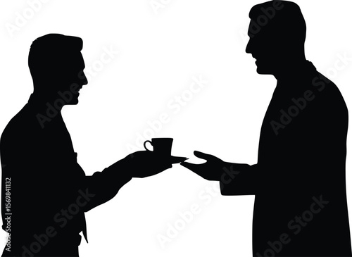 Sycophant Employee Silhouette - Exaggerated Tea Offering