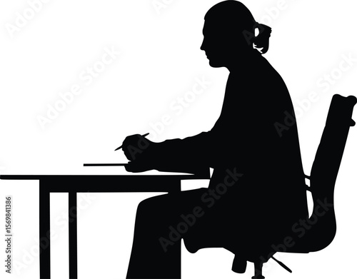 Silent Resigner Silhouette - Faded Office Presence