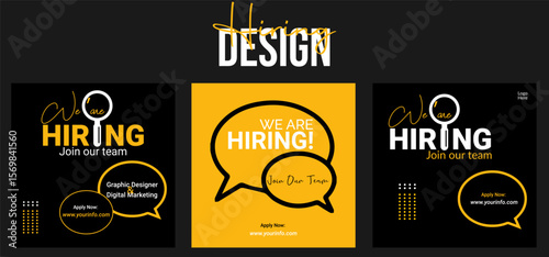 We are hiring job vacancy social media post banner template