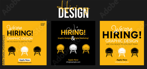 We are hiring job vacancy social media post or square web banner template design