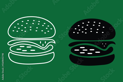 Hamburger Icon Line Art and Silhouette Design for Menus, Apps, and Branding