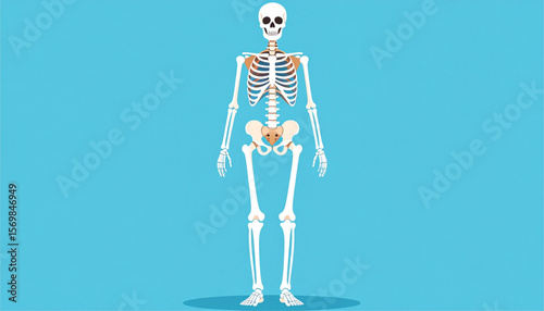 Human Skeleton Anatomy Detailed Illustration of Bones and Joints