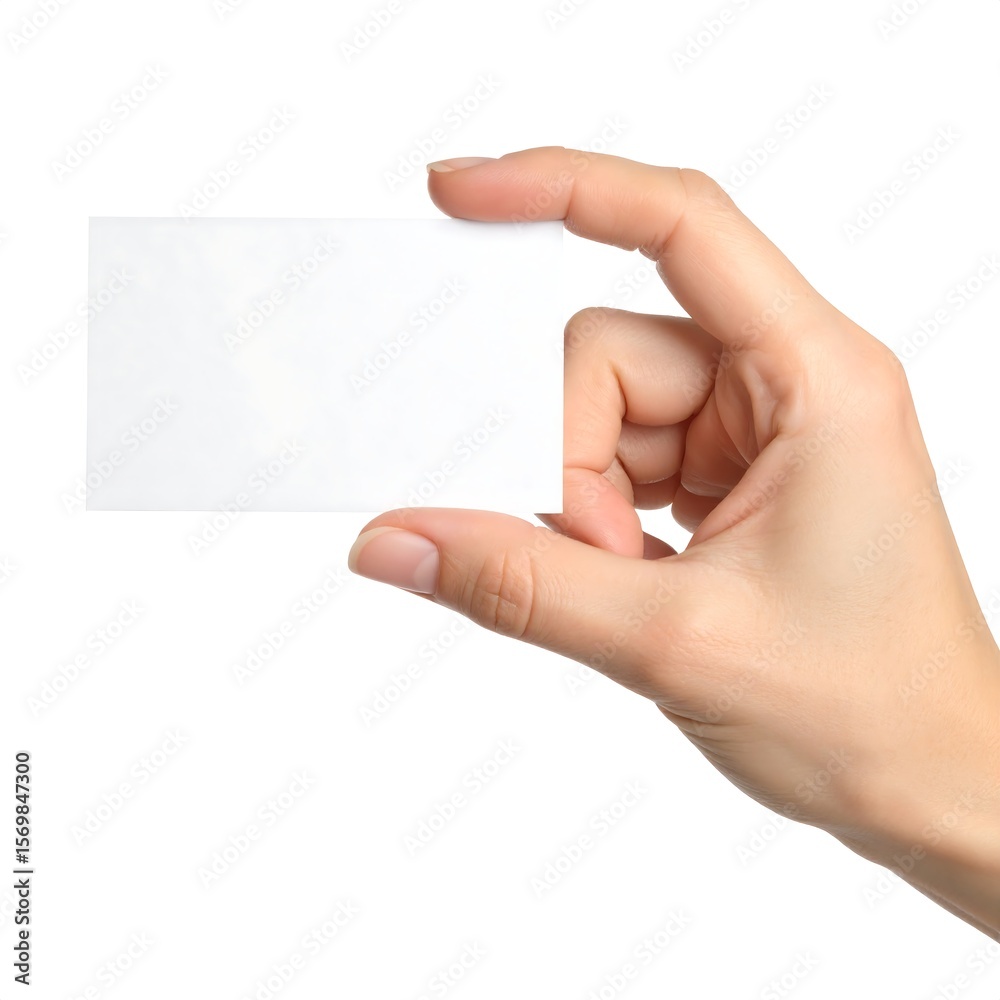 Obraz premium Hand holding blank business card for your message or advertisement.