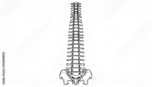 Human Spine Anatomy Detailed Illustration of Vertebrae and Sacrum