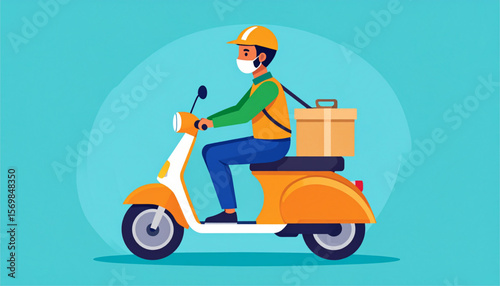 Fast and Reliable Delivery Service Scooter Delivery Driver