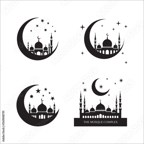 Halloween vector icon set featuring spooky pumpkin ghost bat witch and other holiday symbols in cartoon silhouette style