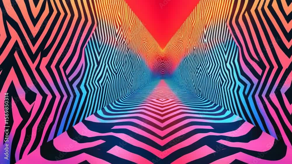 Colorful abstract patterned tunnel