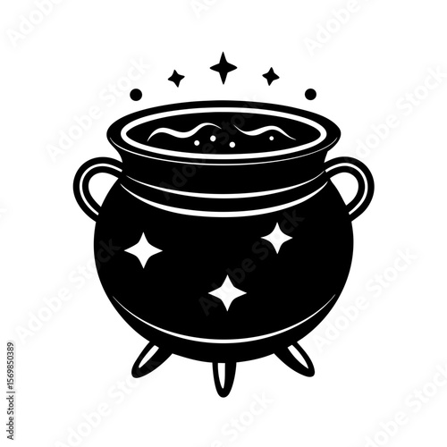 Cauldron clipart on white background vector illustration