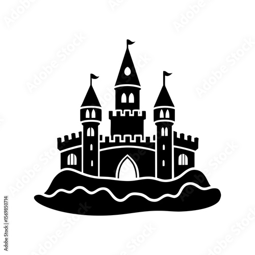 Sandcastle clipart on a white background vector illustration