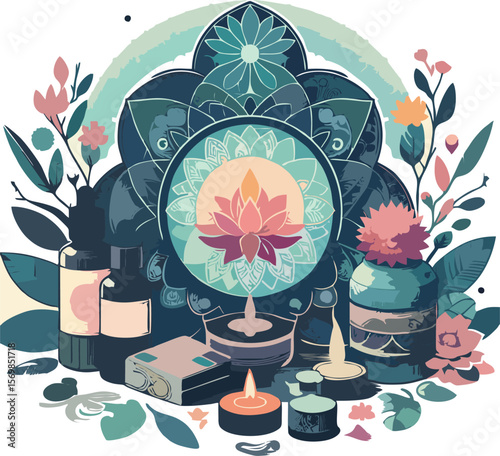 Vector Illustration of Journaling and Mindful Habits