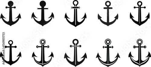 An anchor set with different sizes and shapes.
