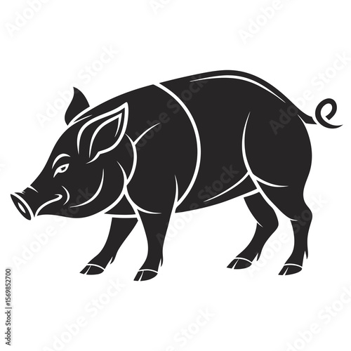 wild boar vinyl ready vector illustration