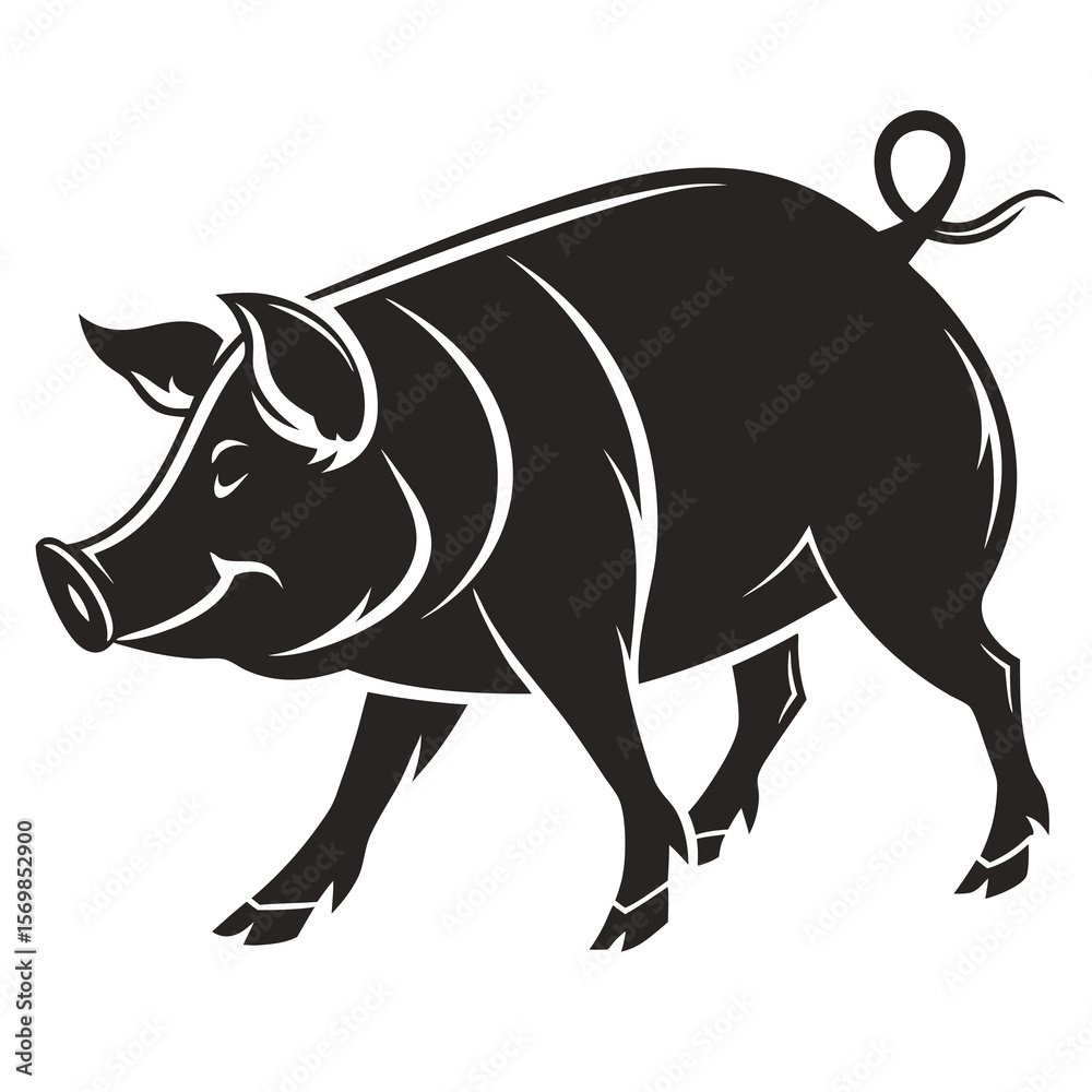 Fototapeta premium pig on a white background